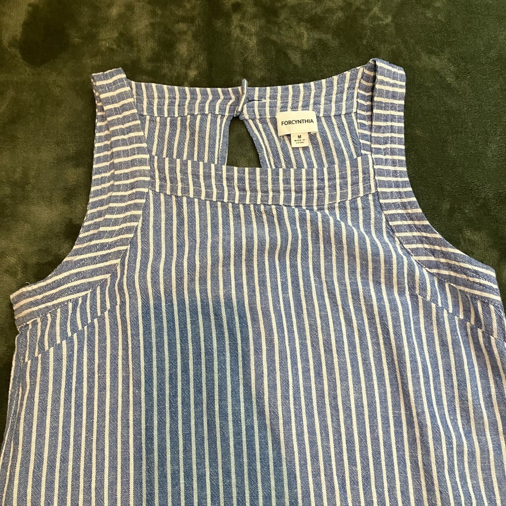 For Cynthia Blue and White Striped Dress - Picture 3 of 5